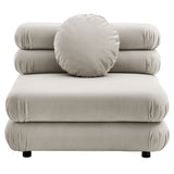 Beckett Modular Performance Velvet Armless Chair in Almond