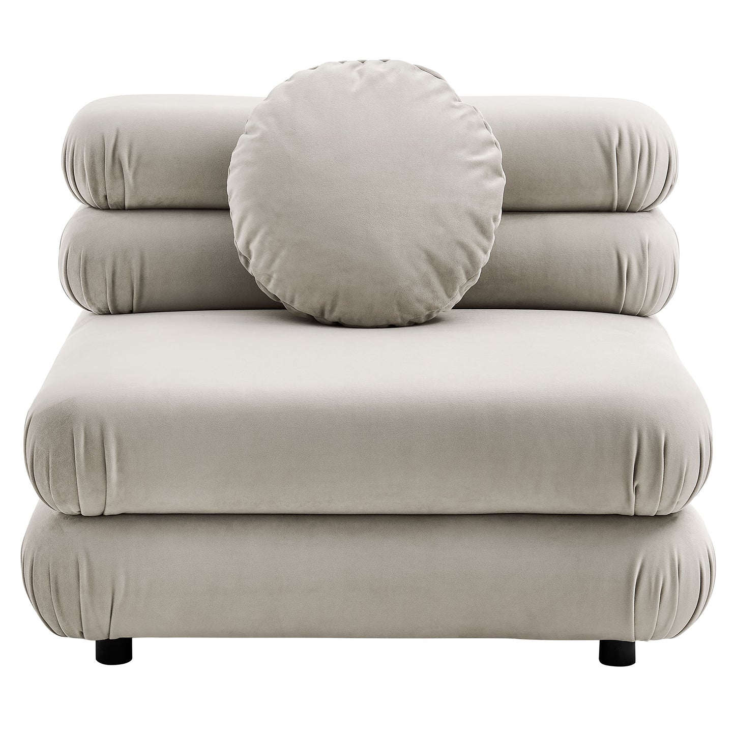 Beckett 5-Piece Modular Performance Velvet Sectional Sofa in Almond
