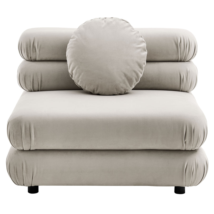 Beckett 3-Piece Modular Performance Velvet Sectional Sofa in Almond