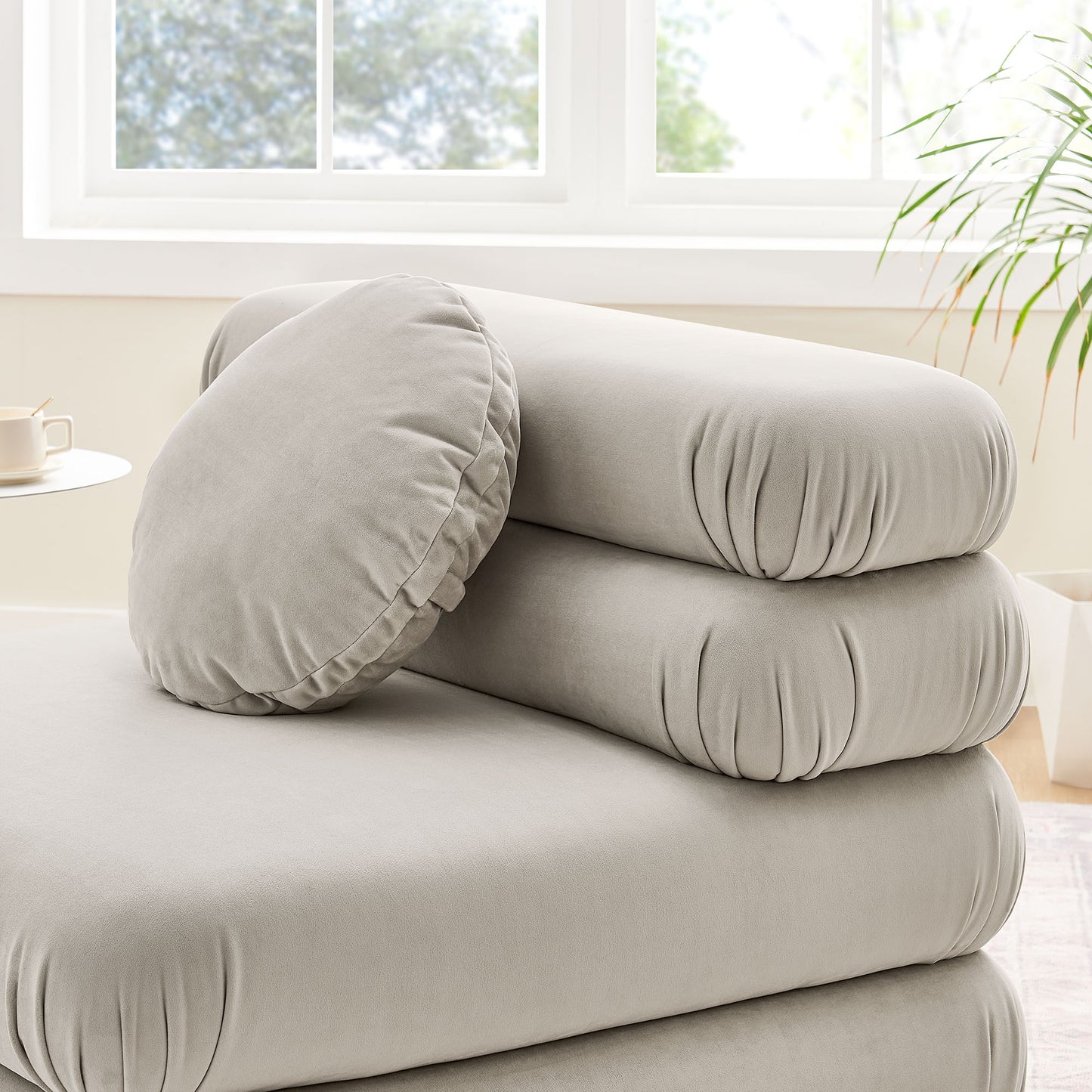 Jubilee Modular Performance Velvet Armless Chair by Furniture For America