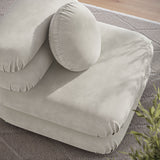 Beckett Modular Performance Velvet Armless Chair in Almond