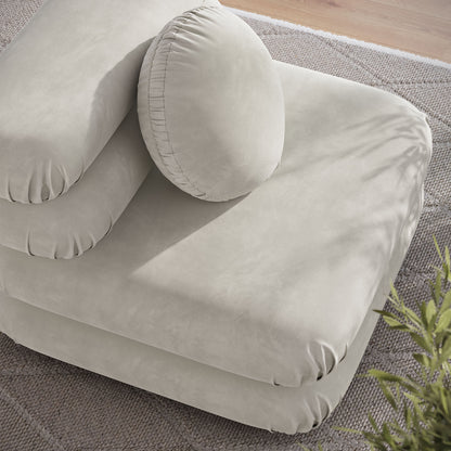 Jubilee Modular Performance Velvet Armless Chair by Furniture For America