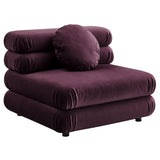 Beckett Modular Performance Velvet Armless Chair in Mulberry