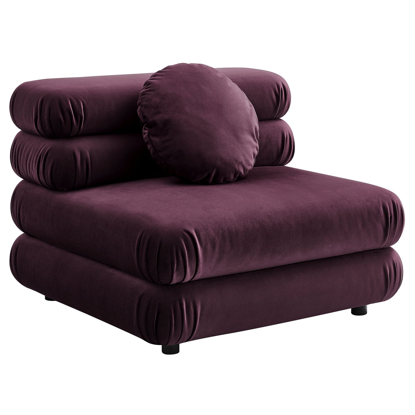 Beckett 5-Piece Modular Performance Velvet Sectional Sofa in Mulberry