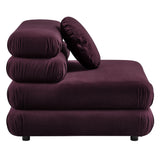 Beckett 5-Piece Modular Performance Velvet Sectional Sofa in Mulberry