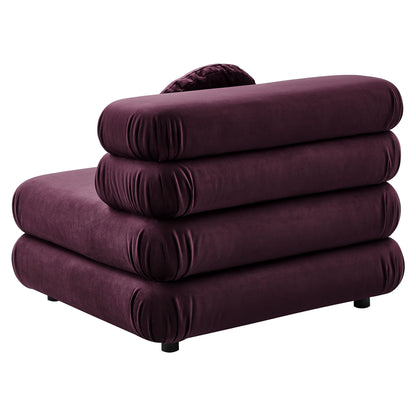 Jubilee Modular Performance Velvet Armless Chair by Furniture For America