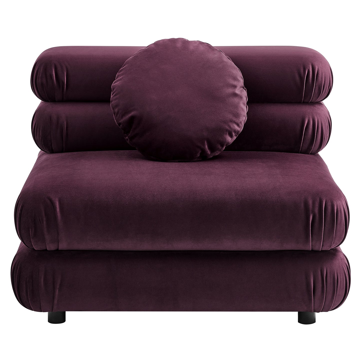 Beckett 5-Piece Modular Performance Velvet Sectional Sofa in Mulberry