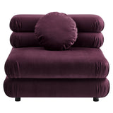 Beckett 3-Piece Modular Performance Velvet Sectional Sofa in Mulberry