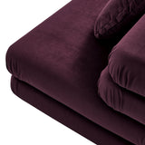 Beckett Modular Performance Velvet Armless Chair in Mulberry