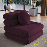 Beckett Modular Performance Velvet Armless Chair in Mulberry