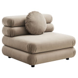Beckett 5-Piece Modular Performance Velvet Sectional Sofa in Taupe