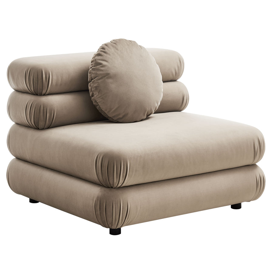 Beckett 5-Piece Modular Performance Velvet Sectional Sofa in Taupe