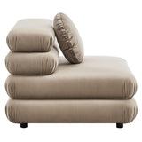 Beckett 4-Piece Modular Performance Velvet Sectional Sofa in Taupe