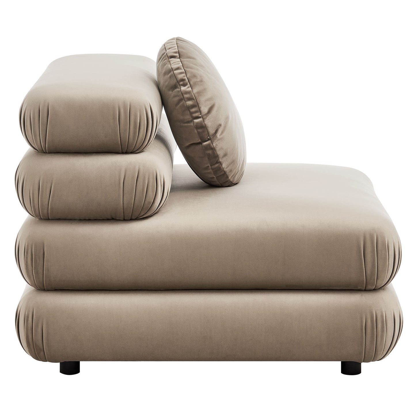 Beckett 5-Piece Modular Performance Velvet Sectional Sofa in Taupe