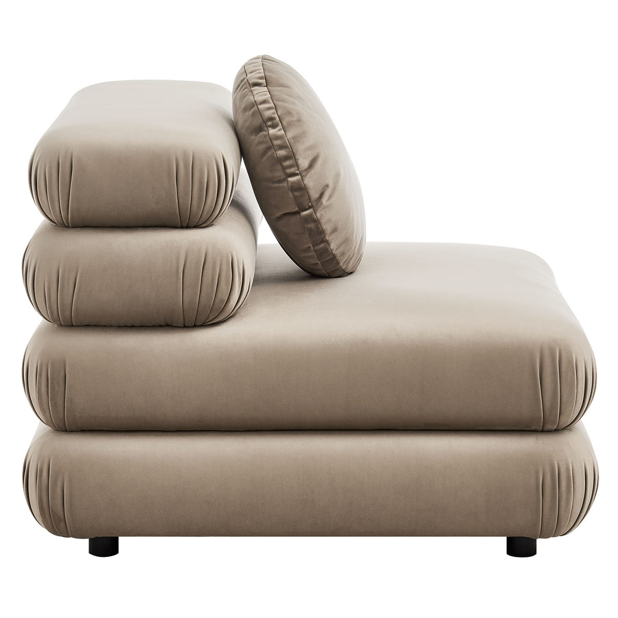 Beckett 5-Piece Modular Performance Velvet Sectional Sofa in Taupe