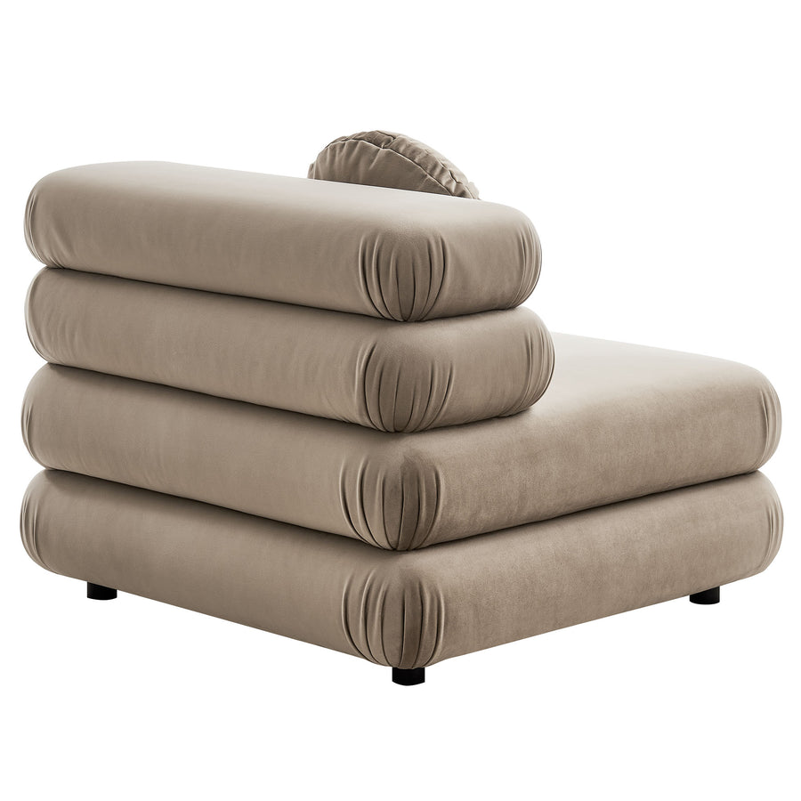 Beckett Modular Performance Velvet Armless Chair in Taupe