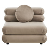 Beckett Modular Performance Velvet Armless Chair in Taupe