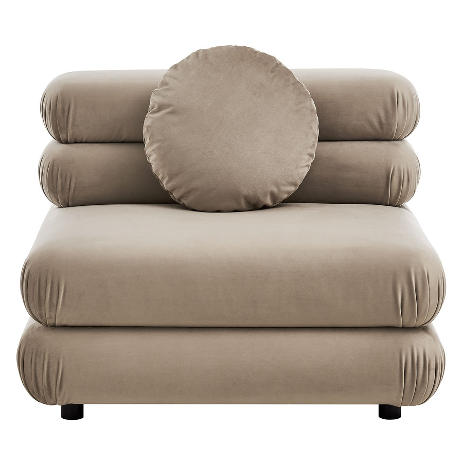 Beckett 5-Piece Modular Performance Velvet Sectional Sofa in Taupe