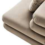 Beckett Modular Performance Velvet Armless Chair in Taupe