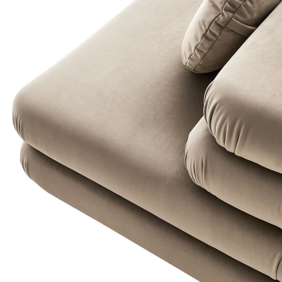 Beckett Modular Performance Velvet Armless Chair in Taupe