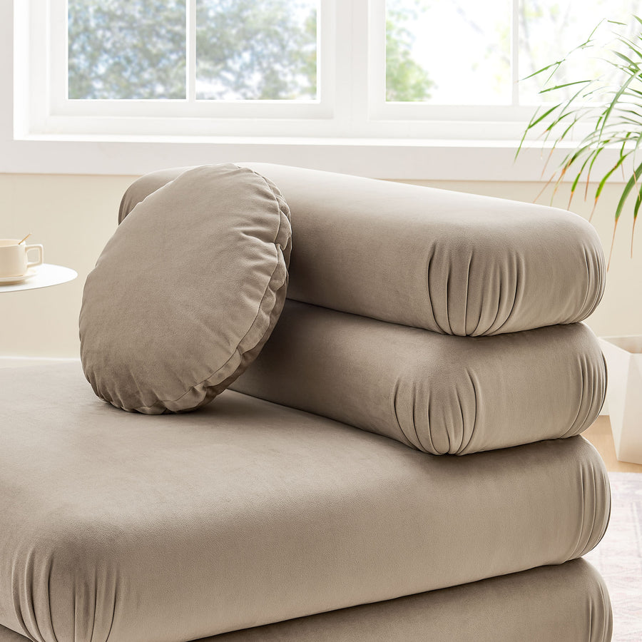 Beckett Modular Performance Velvet Armless Chair in Taupe