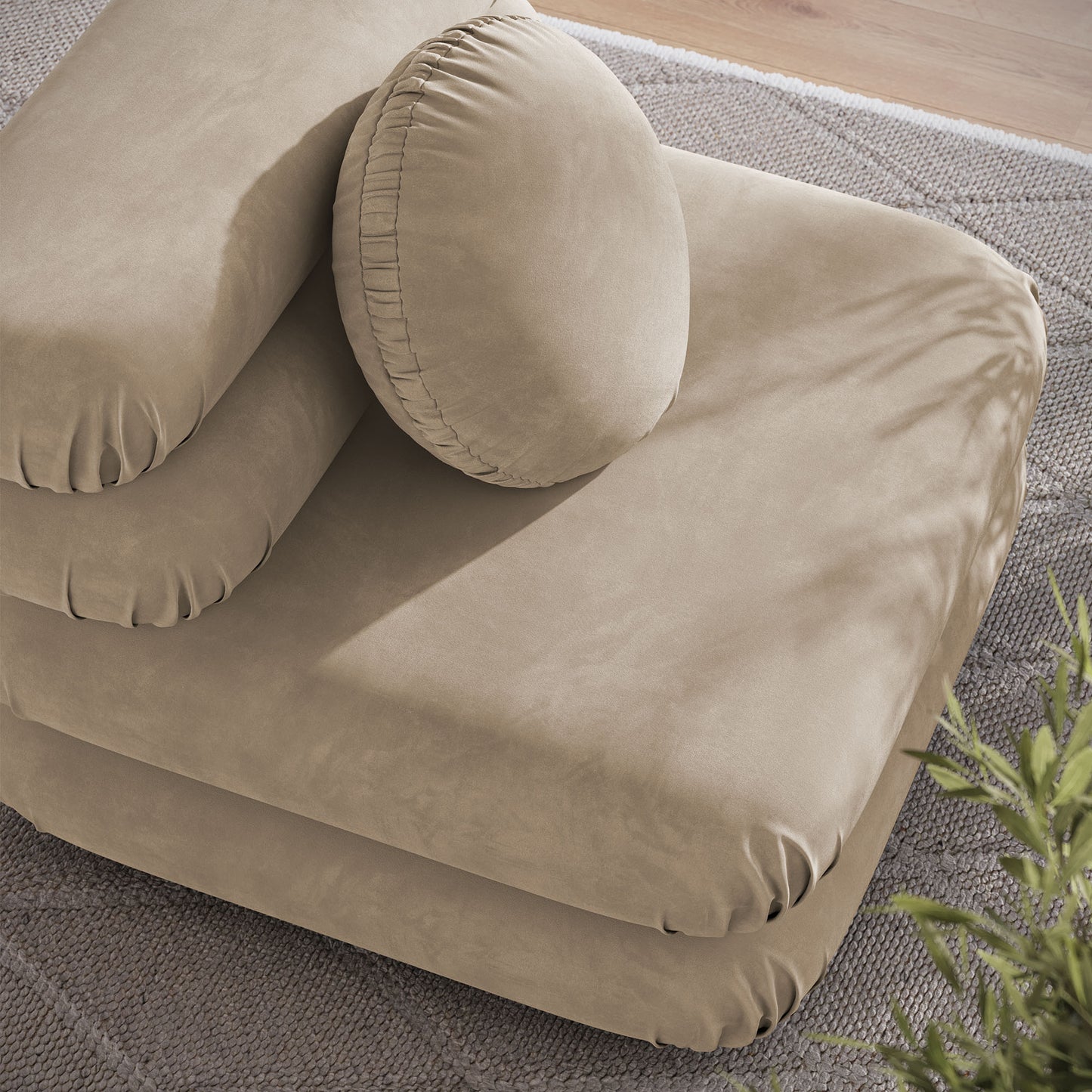 Jubilee Modular Performance Velvet Armless Chair by Furniture For America