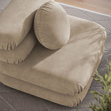 Beckett Modular Performance Velvet Armless Chair in Taupe
