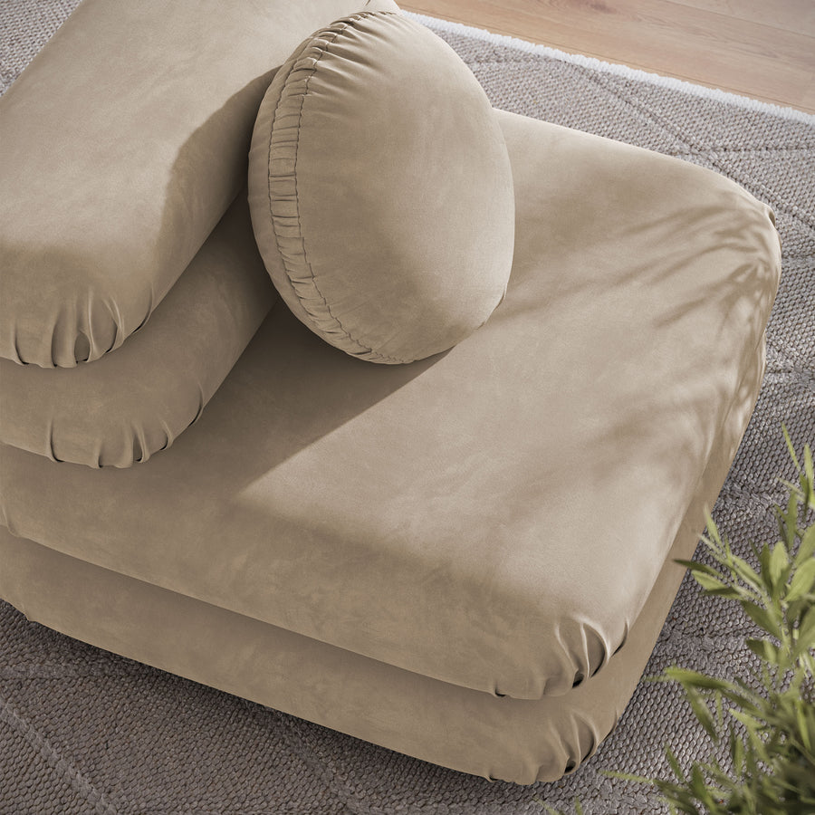 Beckett Modular Performance Velvet Armless Chair in Taupe