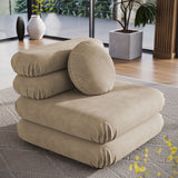 Beckett Modular Performance Velvet Armless Chair in Taupe