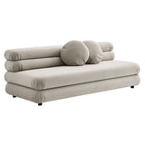 Beckett Modular Performance Velvet Armless Loveseat in Almond