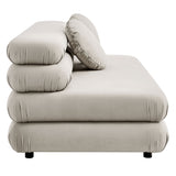 Beckett Modular Performance Velvet Armless Loveseat in Almond