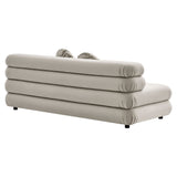 Beckett Modular Performance Velvet Armless Loveseat in Almond
