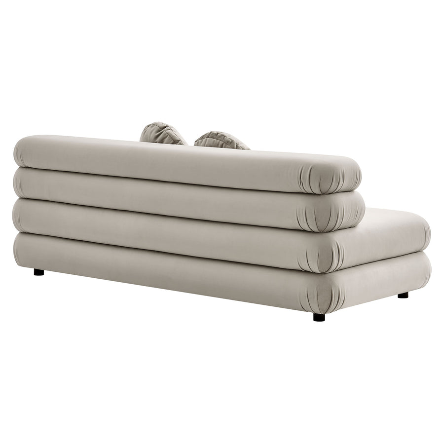 Beckett Modular Performance Velvet Armless Loveseat in Almond