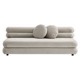 Beckett Modular Performance Velvet Armless Loveseat in Almond
