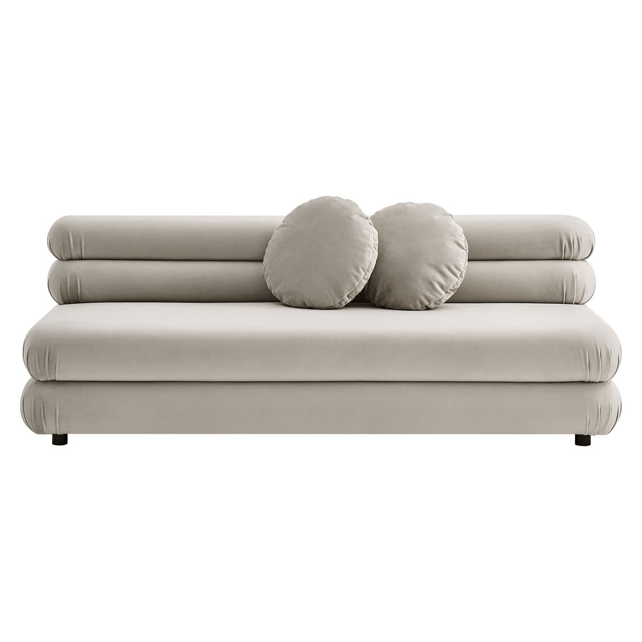 Beckett Modular Performance Velvet Armless Loveseat in Almond