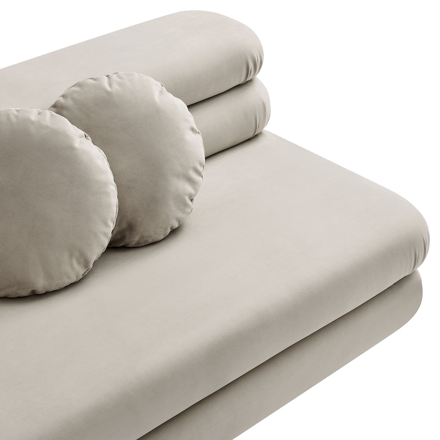 Beckett Modular Performance Velvet Armless Loveseat in Almond
