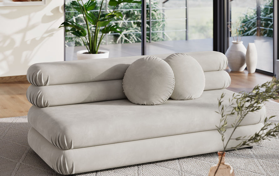 Beckett Modular Performance Velvet Armless Loveseat in Almond
