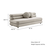 Beckett Modular Performance Velvet Armless Loveseat in Almond