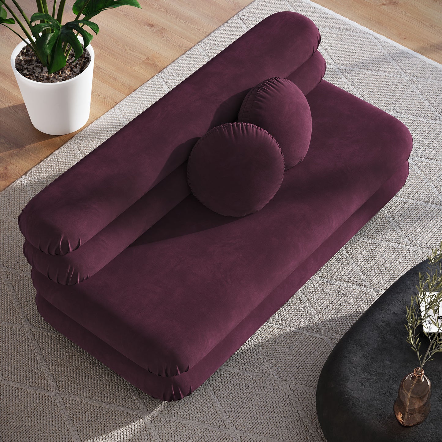 Jubilee Modular Performance Velvet Armless Loveseat by Furniture for America