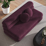 Beckett Modular Performance Velvet Armless Loveseat in Mulberry