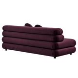 Beckett Modular Performance Velvet Armless Loveseat in Mulberry