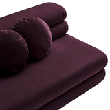 Beckett Modular Performance Velvet Armless Loveseat in Mulberry