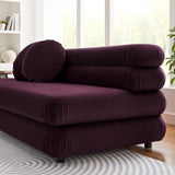 Beckett Modular Performance Velvet Armless Loveseat in Mulberry