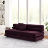 Beckett Modular Performance Velvet Armless Loveseat in Mulberry