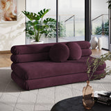 Beckett Modular Performance Velvet Armless Loveseat in Mulberry