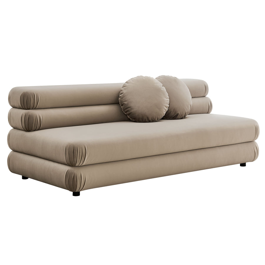 Beckett Modular Performance Velvet Armless Loveseat in Taupe