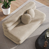 Beckett Modular Performance Velvet Armless Loveseat in Taupe