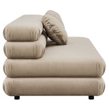 Beckett Modular Performance Velvet Armless Loveseat in Taupe