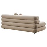 Beckett Modular Performance Velvet Armless Loveseat in Taupe