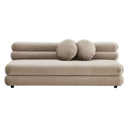 Jubilee Modular Performance Velvet Armless Loveseat in Taupe